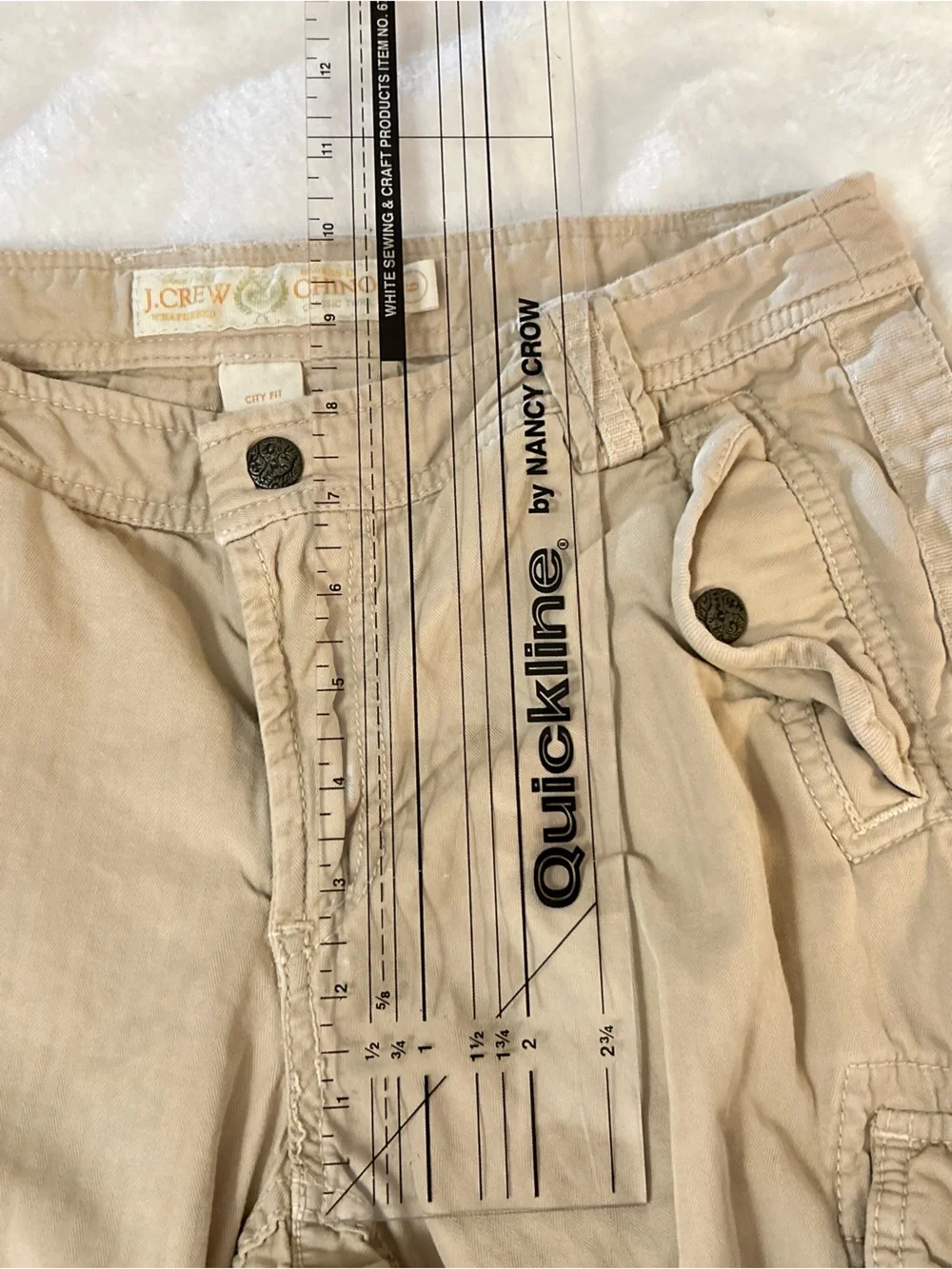 J.Crew Chino City Fit Cargo Pants Khaki Tan Utility Snap Cuff Women’s 6